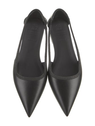 Brunello Cucinelli Leather Studded Accents Ballet Flats