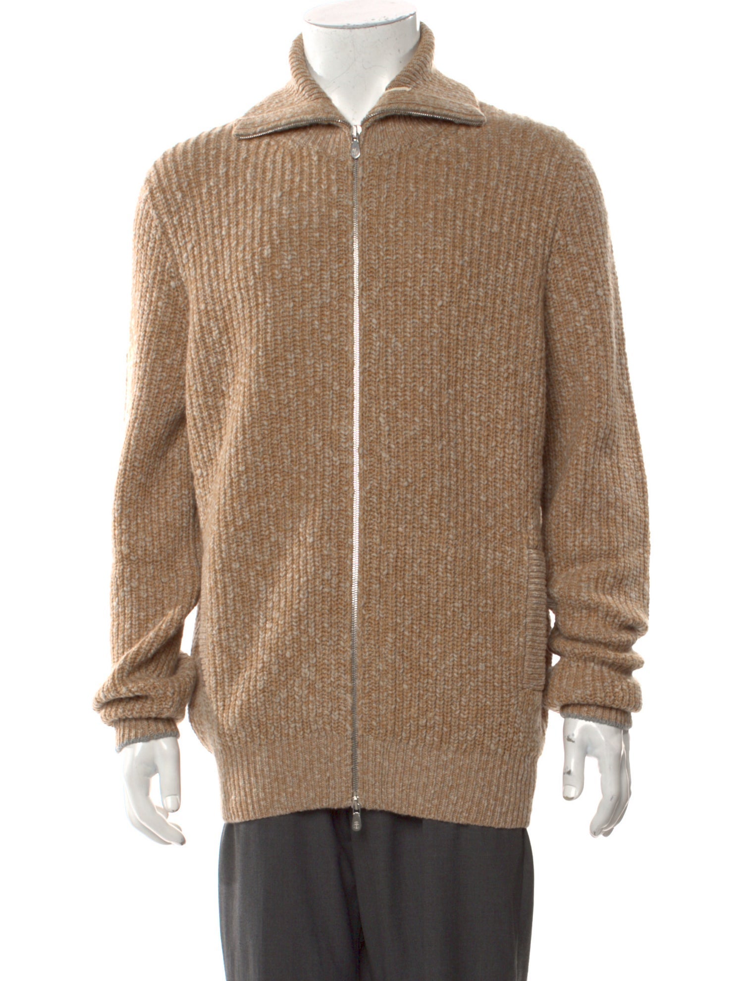 Brunello Cucinelli Lambswool Mock Neck Cardigan