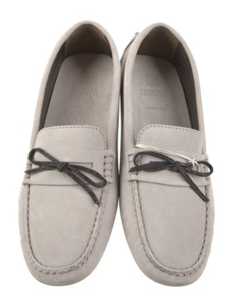 Brunello Cucinelli Suede Glitter Accents Loafers