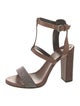 Brunello Cucinelli Monili Leather T-Strap Sandals