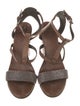 Brunello Cucinelli Monili Leather T-Strap Sandals