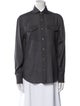 Brunello Cucinelli Virgin Wool Long Sleeve Button-Up Top