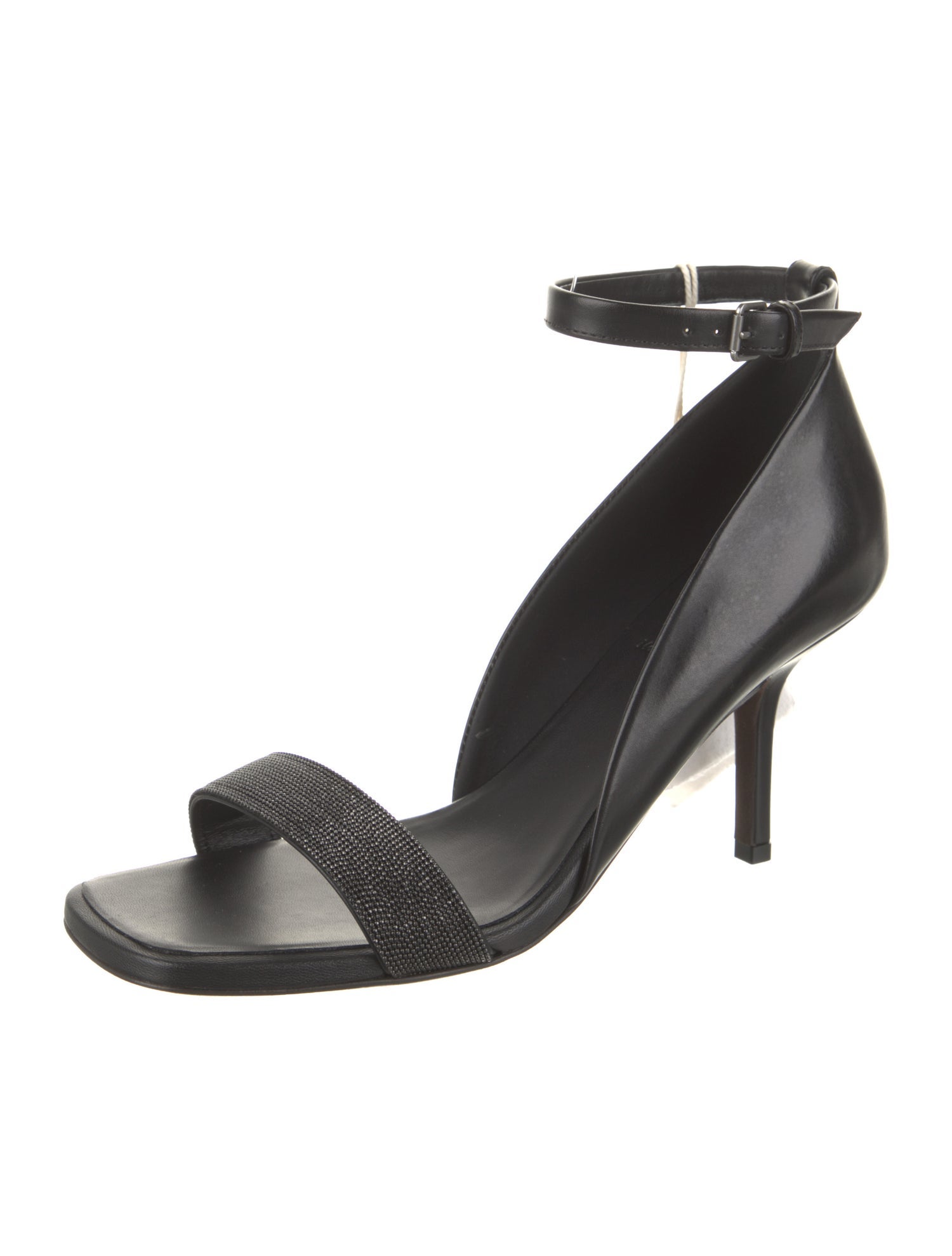 Brunello Cucinelli Leather Studded Accents Sandals