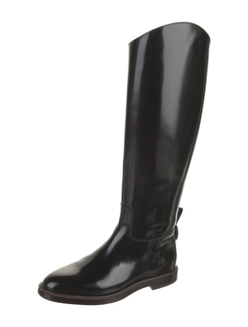 Brunello Cucinelli Leather Studded Accents Riding Boots