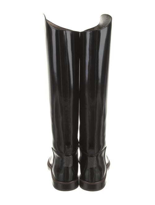 Brunello Cucinelli Leather Studded Accents Riding Boots