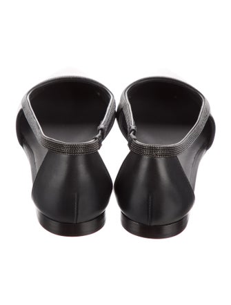 Brunello Cucinelli Leather Beaded Accents Ballet Flats