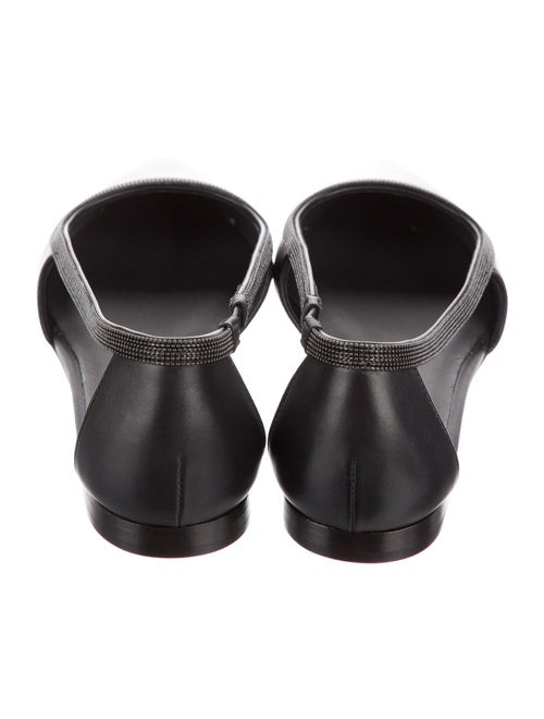 Brunello Cucinelli Leather Beaded Accents Ballet Flats