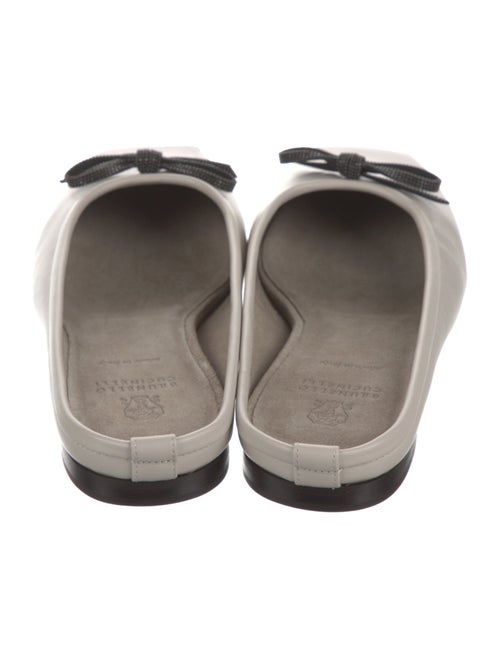 Brunello Cucinelli Leather Bow Accents Mules