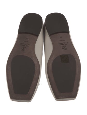 Brunello Cucinelli Leather Bow Accents Mules