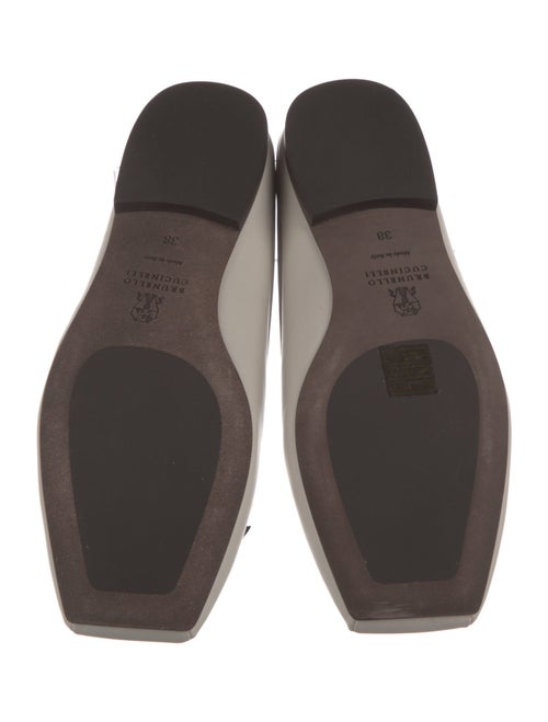 Brunello Cucinelli Leather Bow Accents Mules