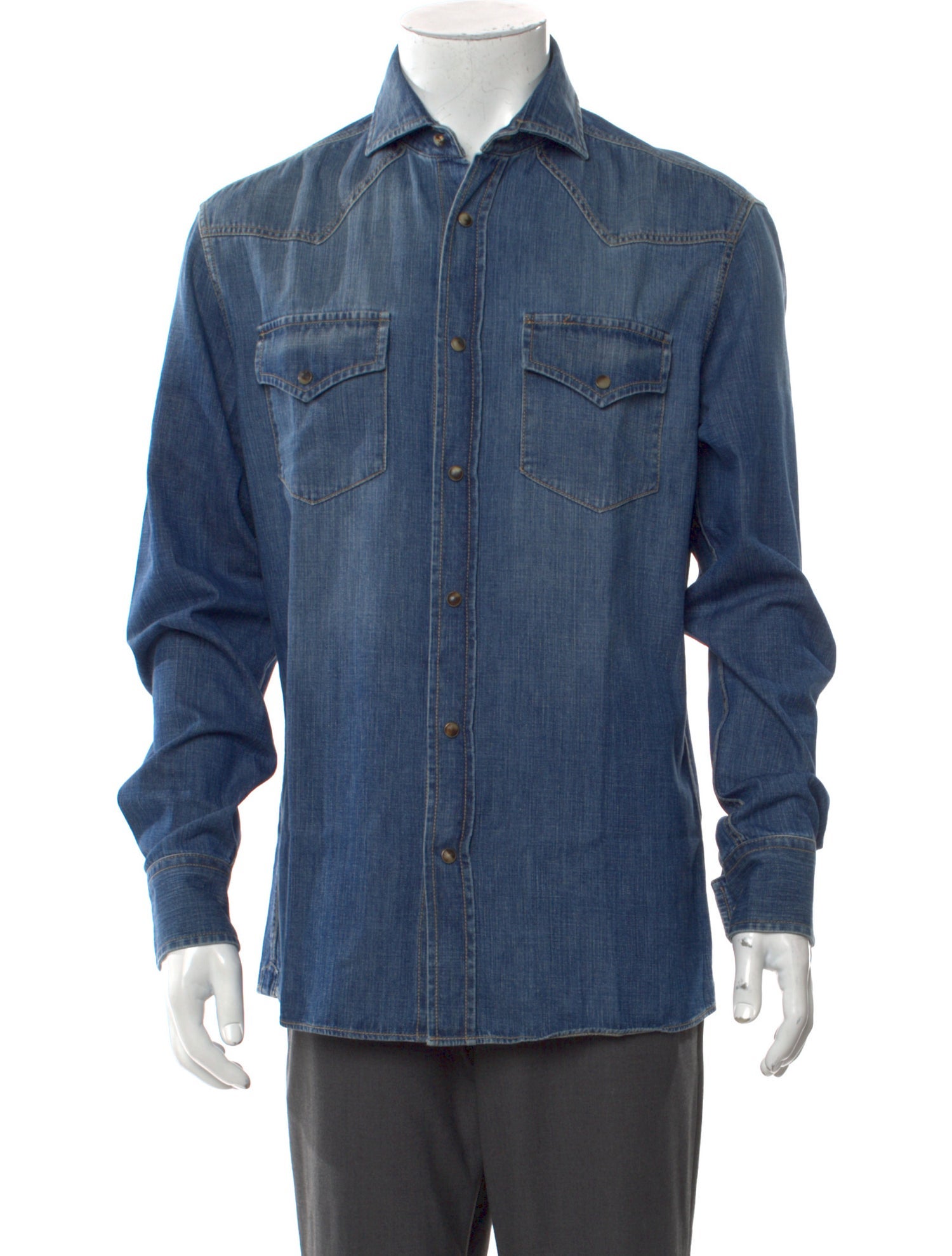 Brunello Cucinelli Long Sleeve Denim Shirt