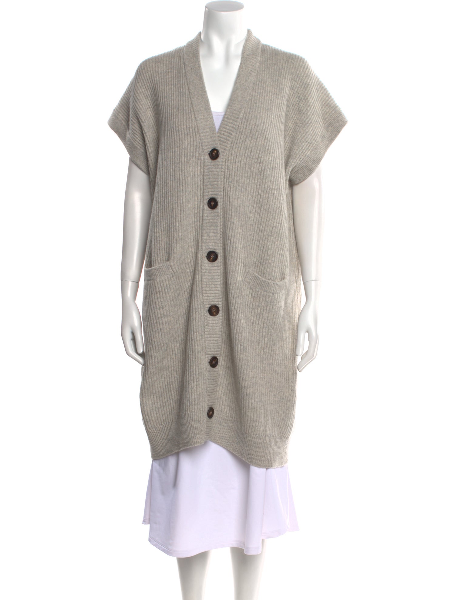 Brunello Cucinelli Virgin Wool Open Front Sweater