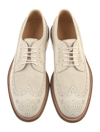 Brunello Cucinelli Suede Leather Trim Embellishment Brogues