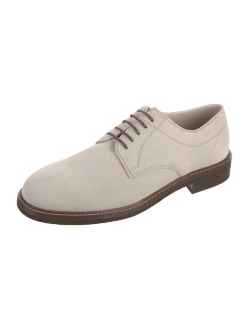 Brunello Cucinelli Suede Leather Trim Embellishment Derby Shoes