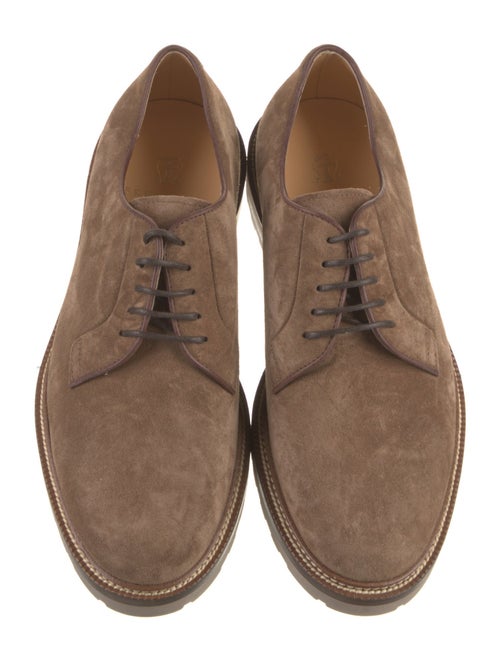 Brunello Cucinelli Suede Leather Trim Embellishment Derby Shoes