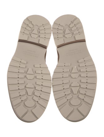 Brunello Cucinelli Suede Leather Trim Embellishment Derby Shoes