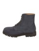 Brunello Cucinelli Suede Leather Trim Embellishment Hiking Boots