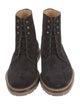Brunello Cucinelli Suede Leather Trim Embellishment Hiking Boots