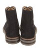 Brunello Cucinelli Suede Leather Trim Embellishment Hiking Boots