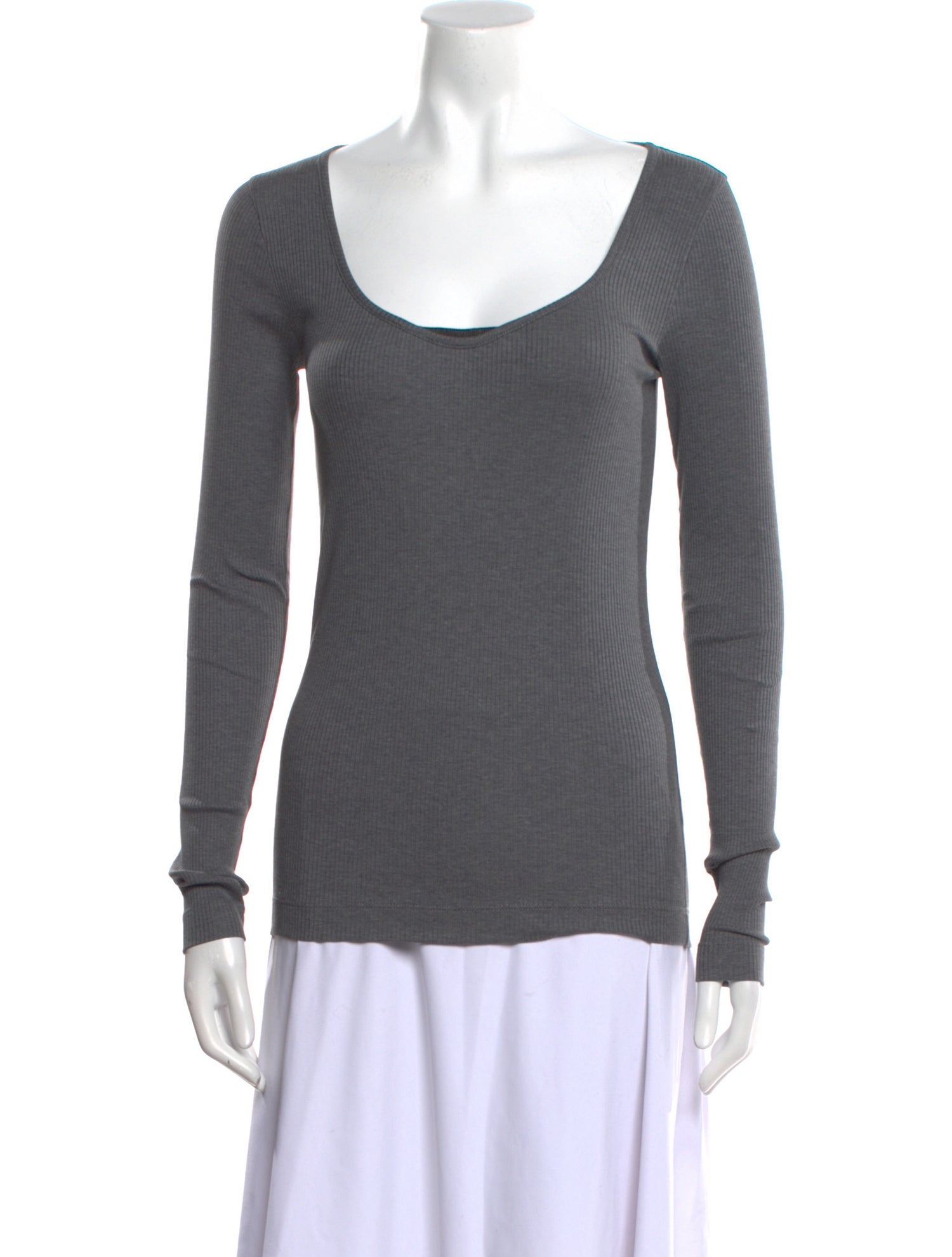 Brunello Cucinelli Scoop Neck Long Sleeve Top