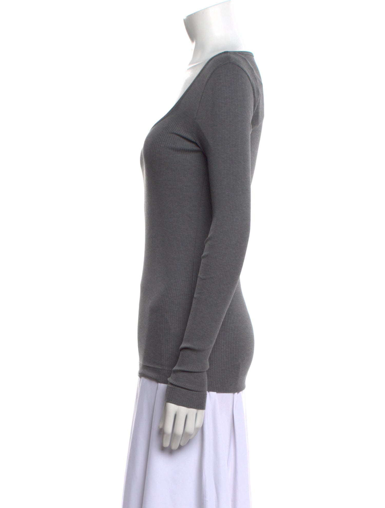 Brunello Cucinelli Scoop Neck Long Sleeve Top