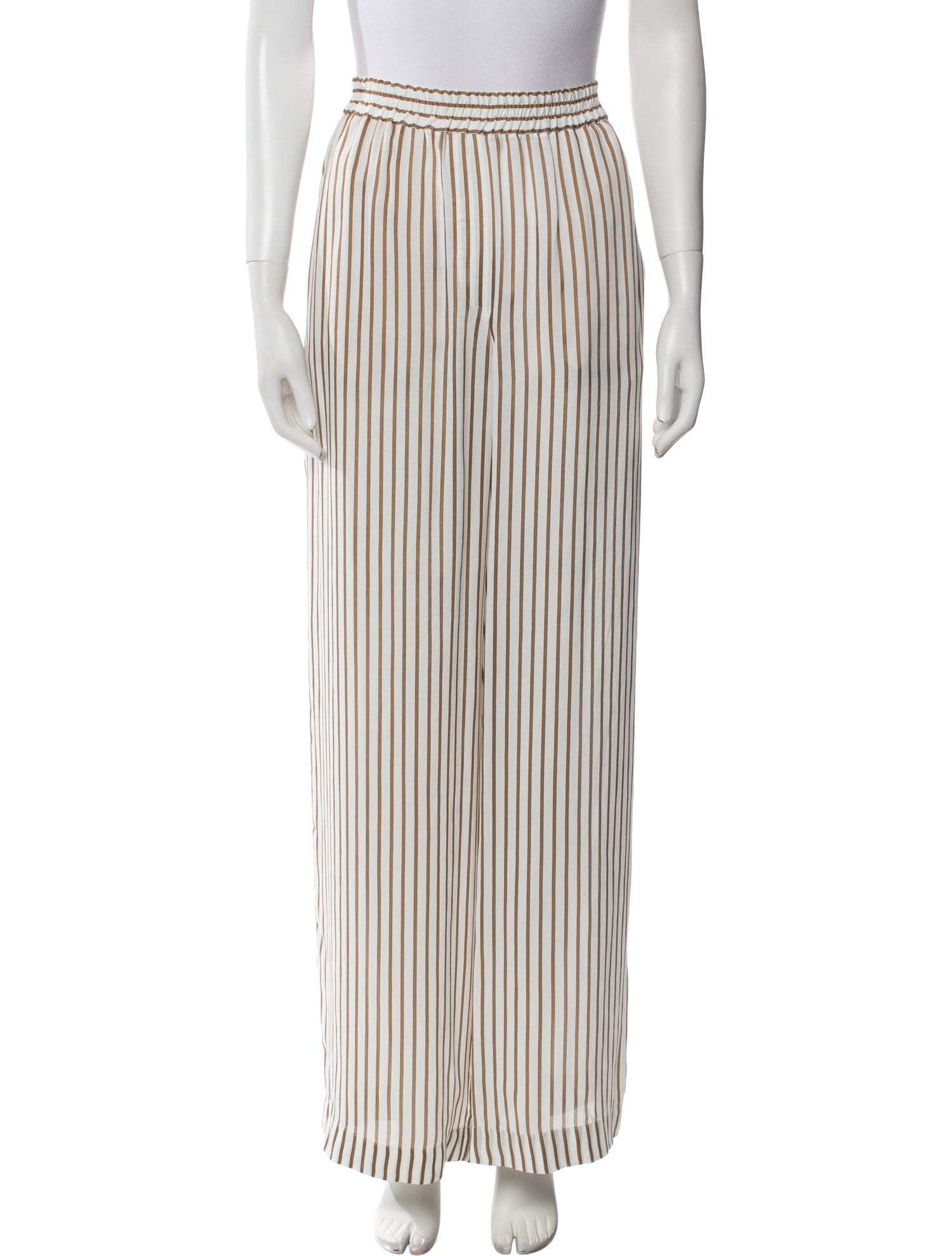 Brunello Cucinelli Striped Wide Leg Pants