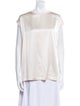 Brunello Cucinelli Satin Bateau Neckline Blouse