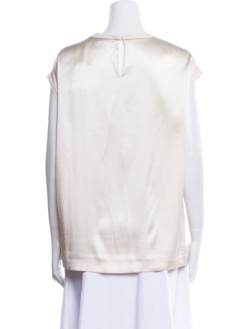 Brunello Cucinelli Satin Bateau Neckline Blouse