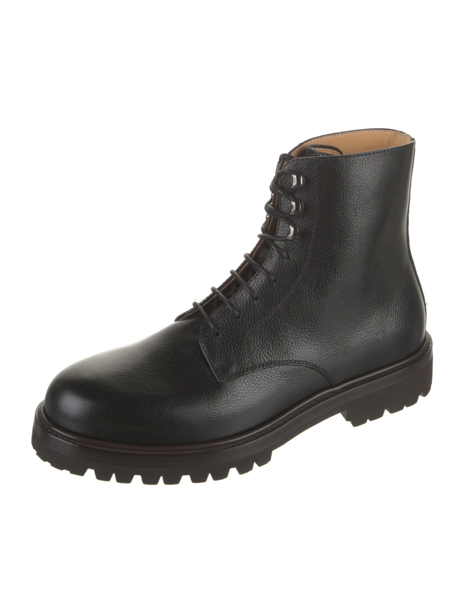 Brunello Cucinelli Leather Combat Boots