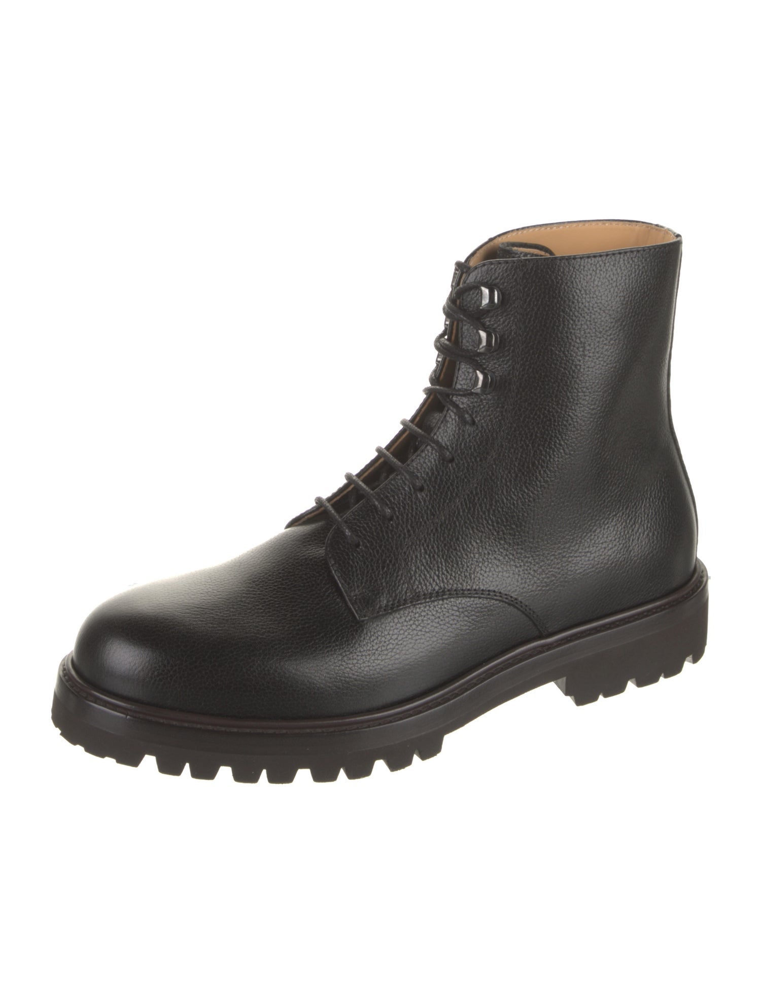 Brunello Cucinelli Leather Combat Boots