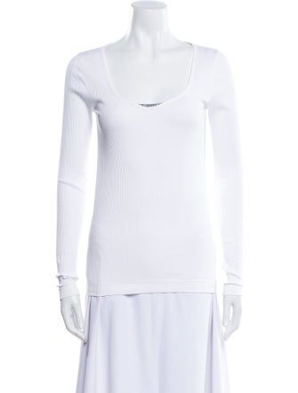 Brunello Cucinelli Scoop Neck Long Sleeve Top