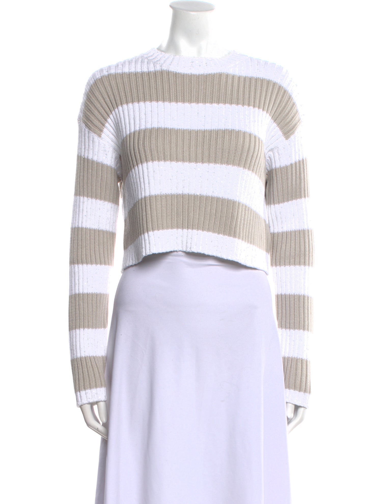 Brunello Cucinelli Striped Crew Neck Sweater