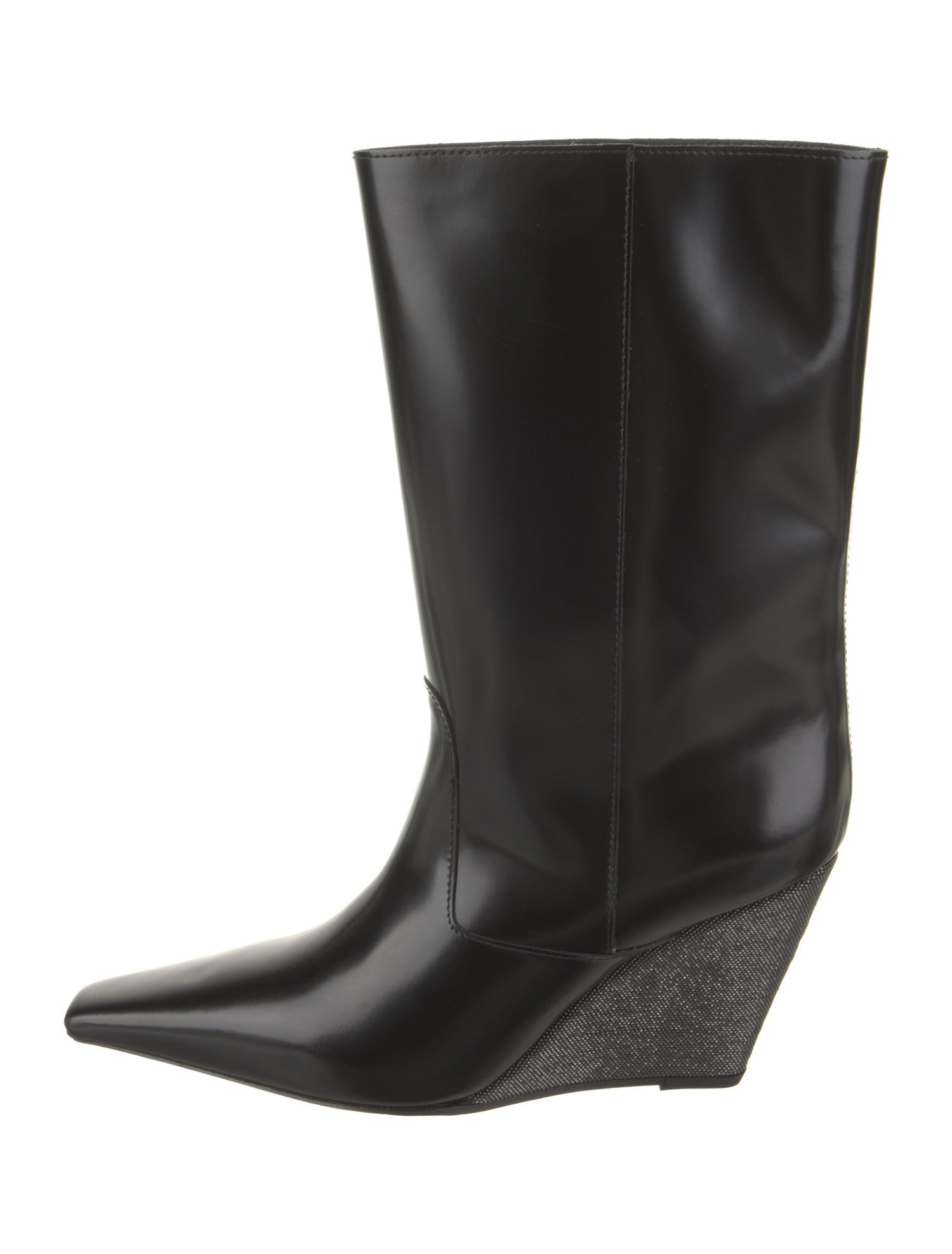 Brunello Cucinelli Leather Studded Accents Boots