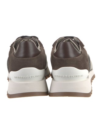 Brunello Cucinelli Leather Beaded Accents Sneakers