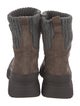 Brunello Cucinelli Suede Colorblock Pattern Combat Boots