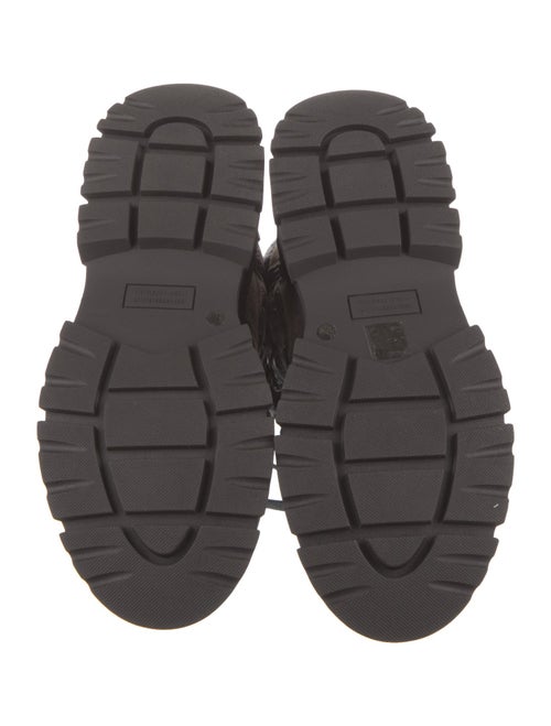 Brunello Cucinelli Suede Colorblock Pattern Combat Boots