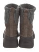 Brunello Cucinelli Suede Colorblock Pattern Combat Boots