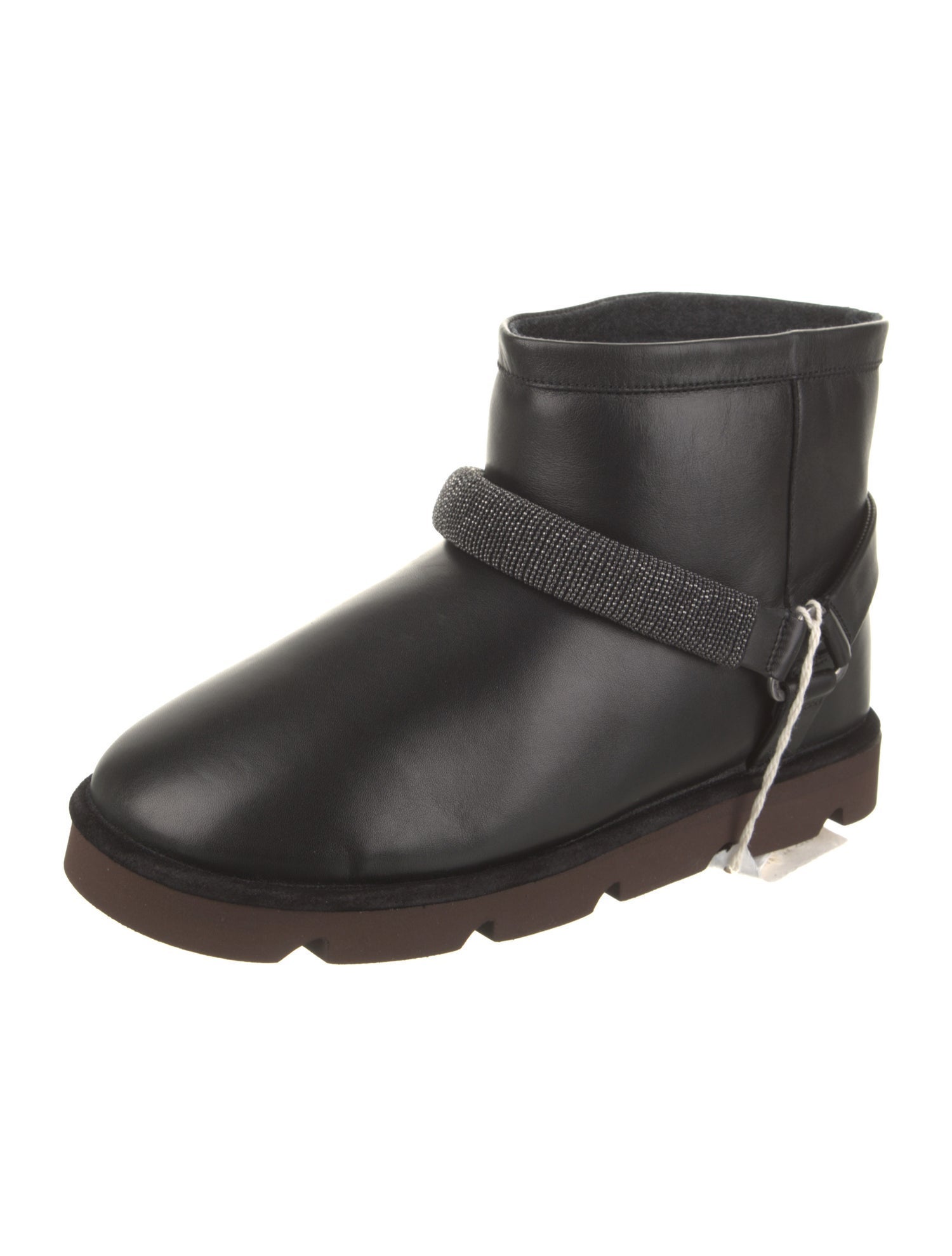 Brunello Cucinelli Leather Studded Accents Boots