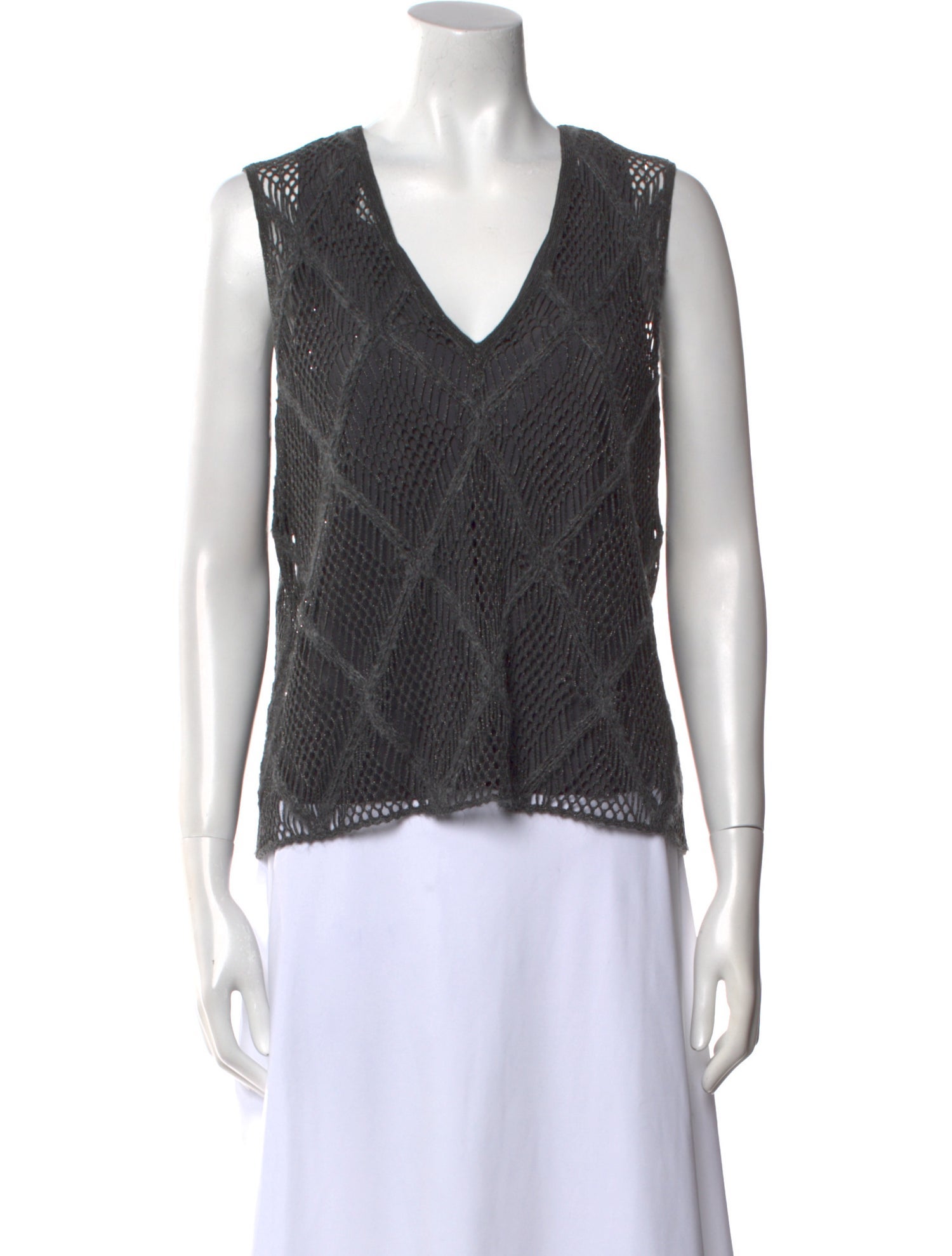 Brunello Cucinelli V-Neck Sleeveless Top w/ Tags