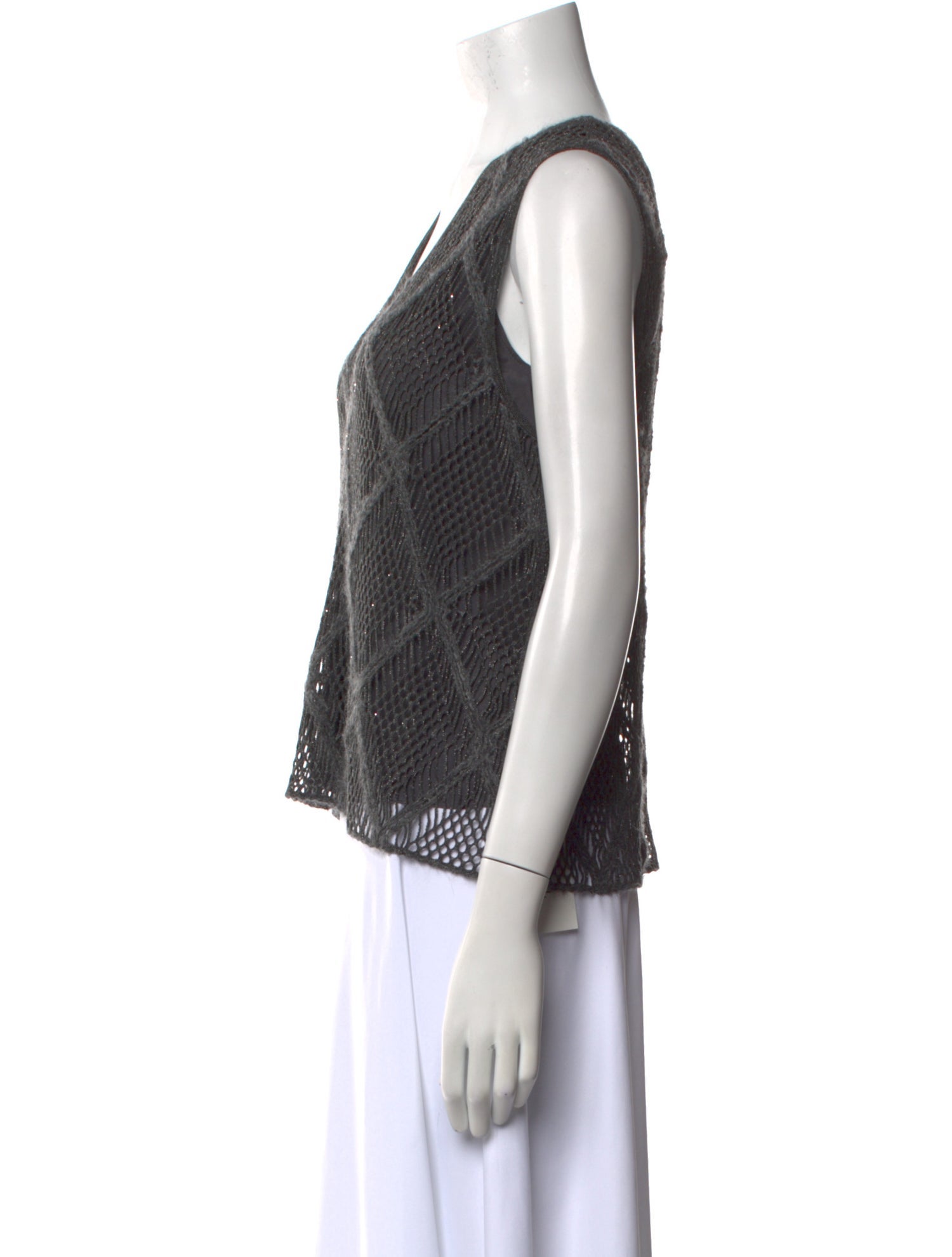 Brunello Cucinelli V-Neck Sleeveless Top w/ Tags