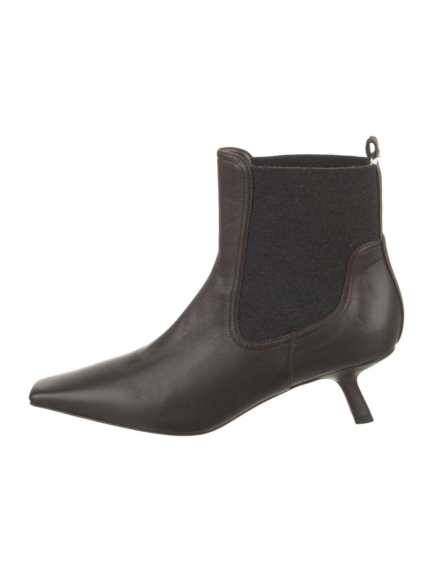 Brunello Cucinelli Leather Studded Accents Chelsea Boots