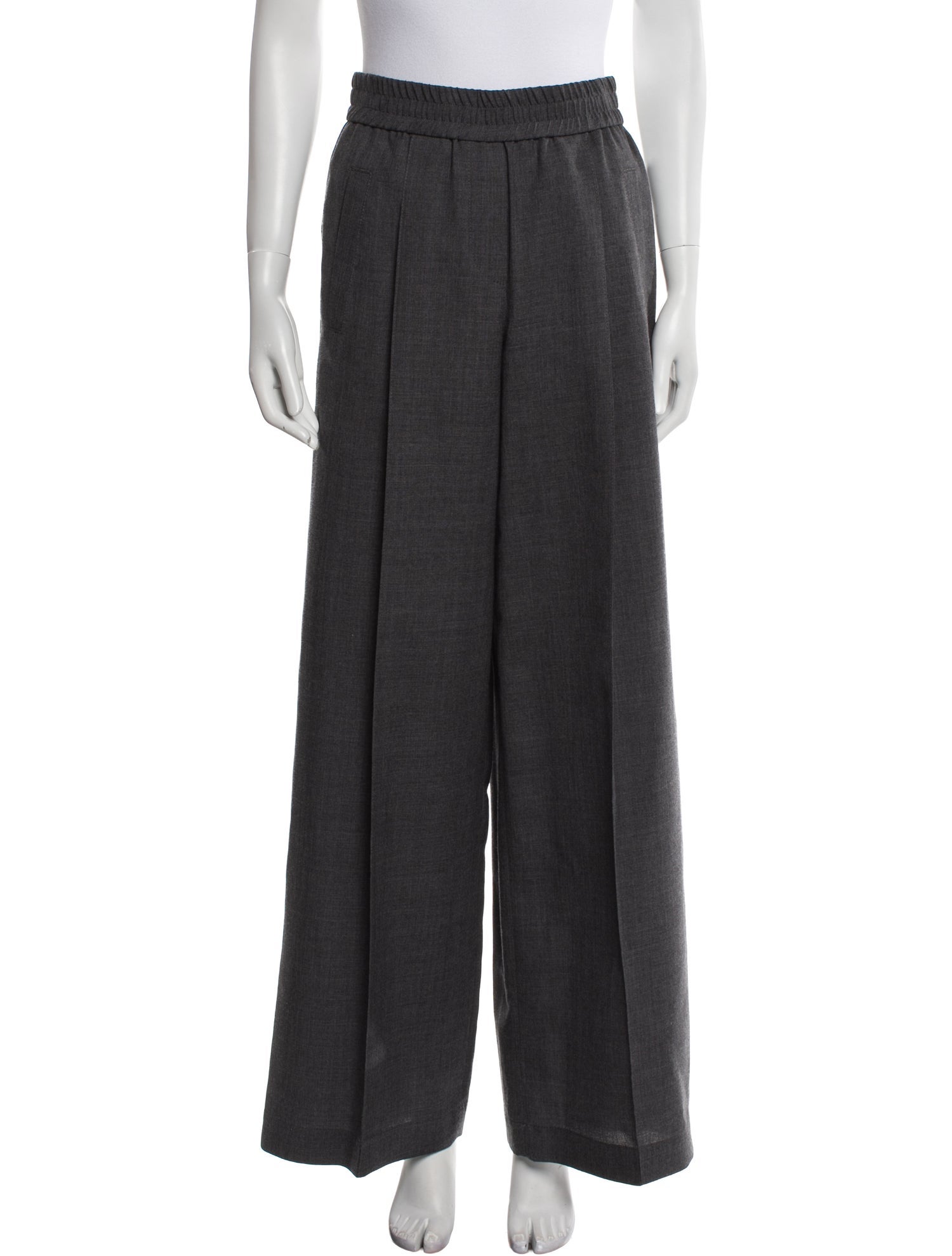 Brunello Cucinelli Virgin Wool Wide Leg Pants
