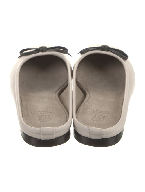 Brunello Cucinelli Leather Bow Accents Mules