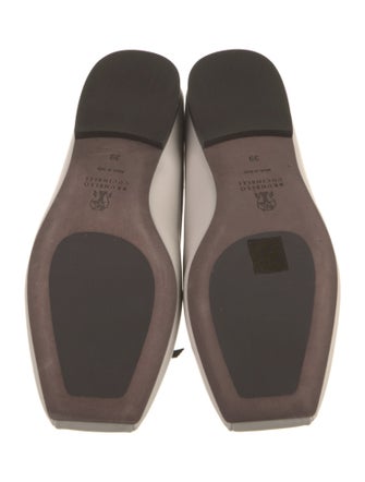 Brunello Cucinelli Leather Bow Accents Mules