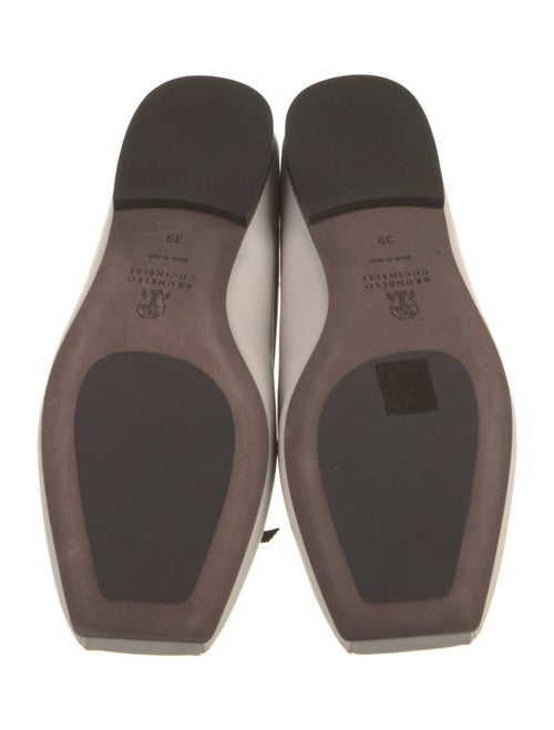 Brunello Cucinelli Leather Bow Accents Mules