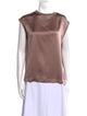 Brunello Cucinelli Satin Bateau Neckline Blouse