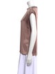 Brunello Cucinelli Satin Bateau Neckline Blouse