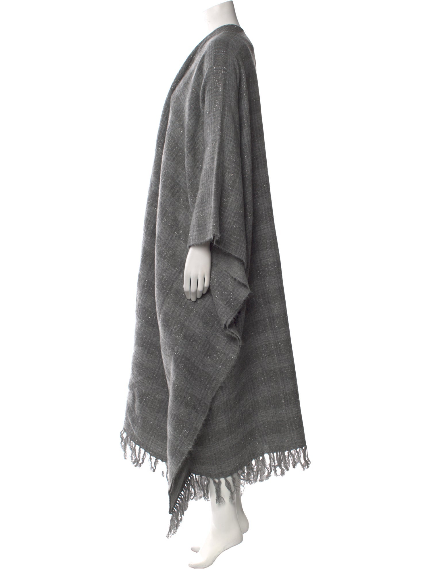 Brunello Cucinelli Plaid Print Open Front Sweater w/ Tags