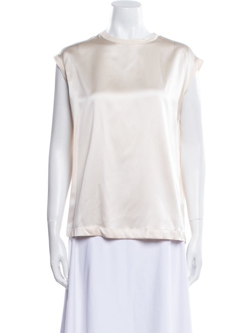 Brunello Cucinelli Silk Crew Neck Blouse