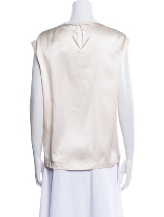 Brunello Cucinelli Silk Crew Neck Blouse